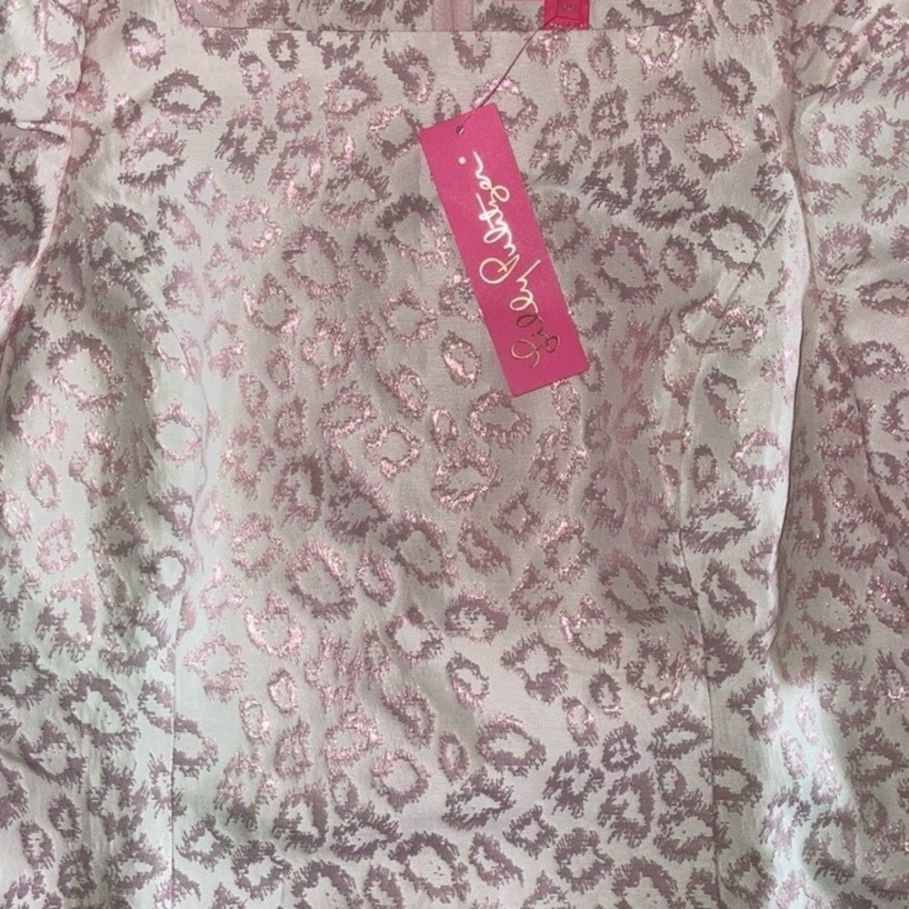 NWT Lilly Pulitzer Pink Metallic Formal Leopard Print Dress - Picture 6 of 6